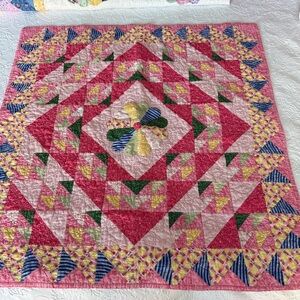 Handmade Pink Colorful Patchwork Quilt